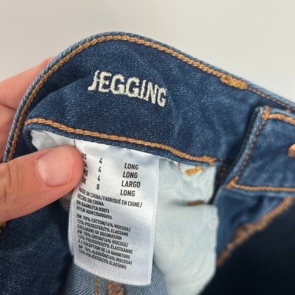 American Eagle Outfitters Blue Denim Jeggings - Size 4 Long Stretch - Picture 6 of 6